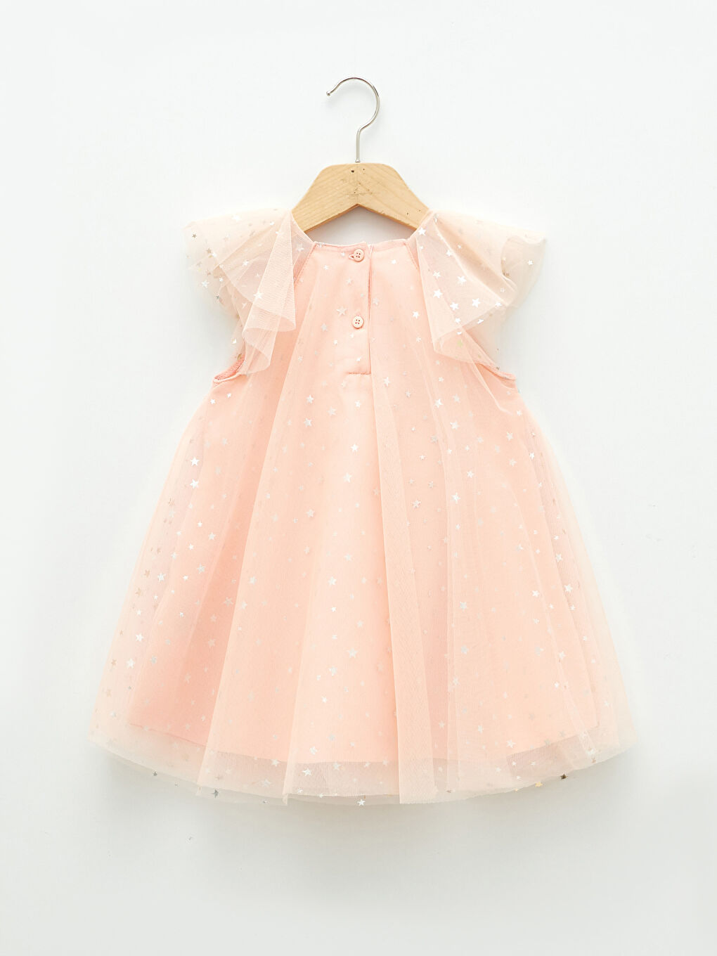 Pembe Bisiklet Yaka Baskılı Kısa Kollu Kız Bebek Tül Elbise ve Taç-1