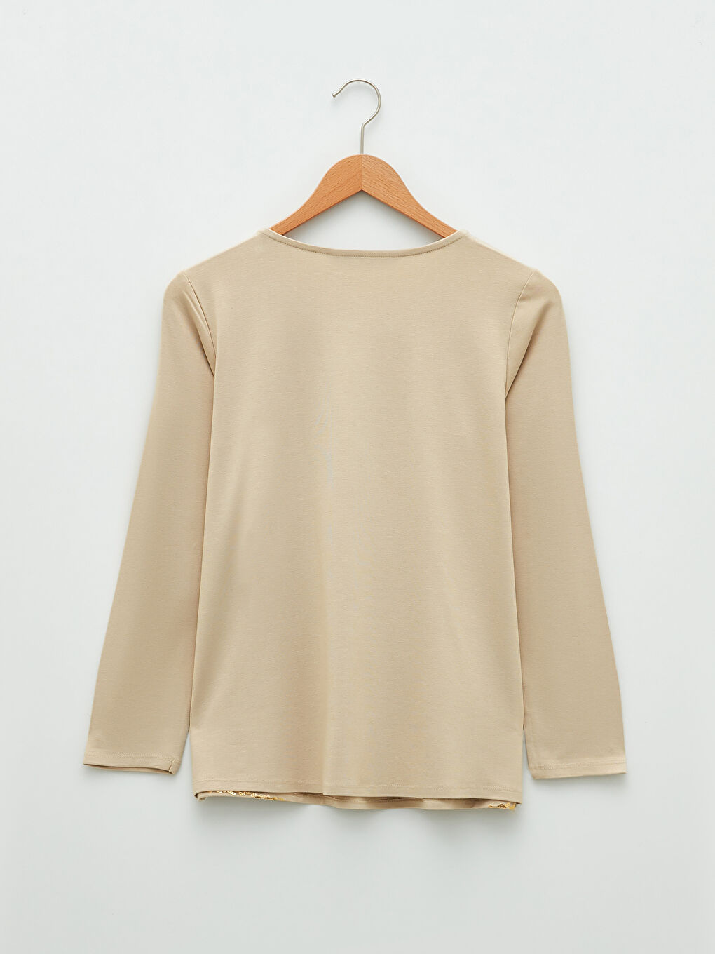 Crew Neck Sequined Long Sleeve Women's T-Shirt-7