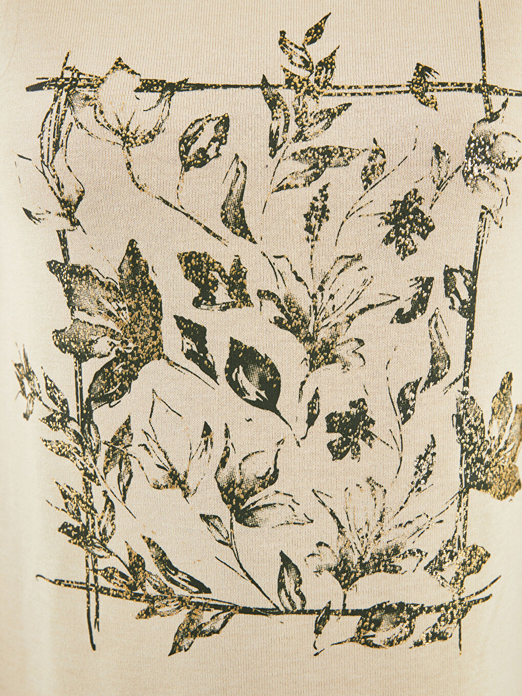 تيشيرت ياقة دائرية مطبوع كم طويل-2