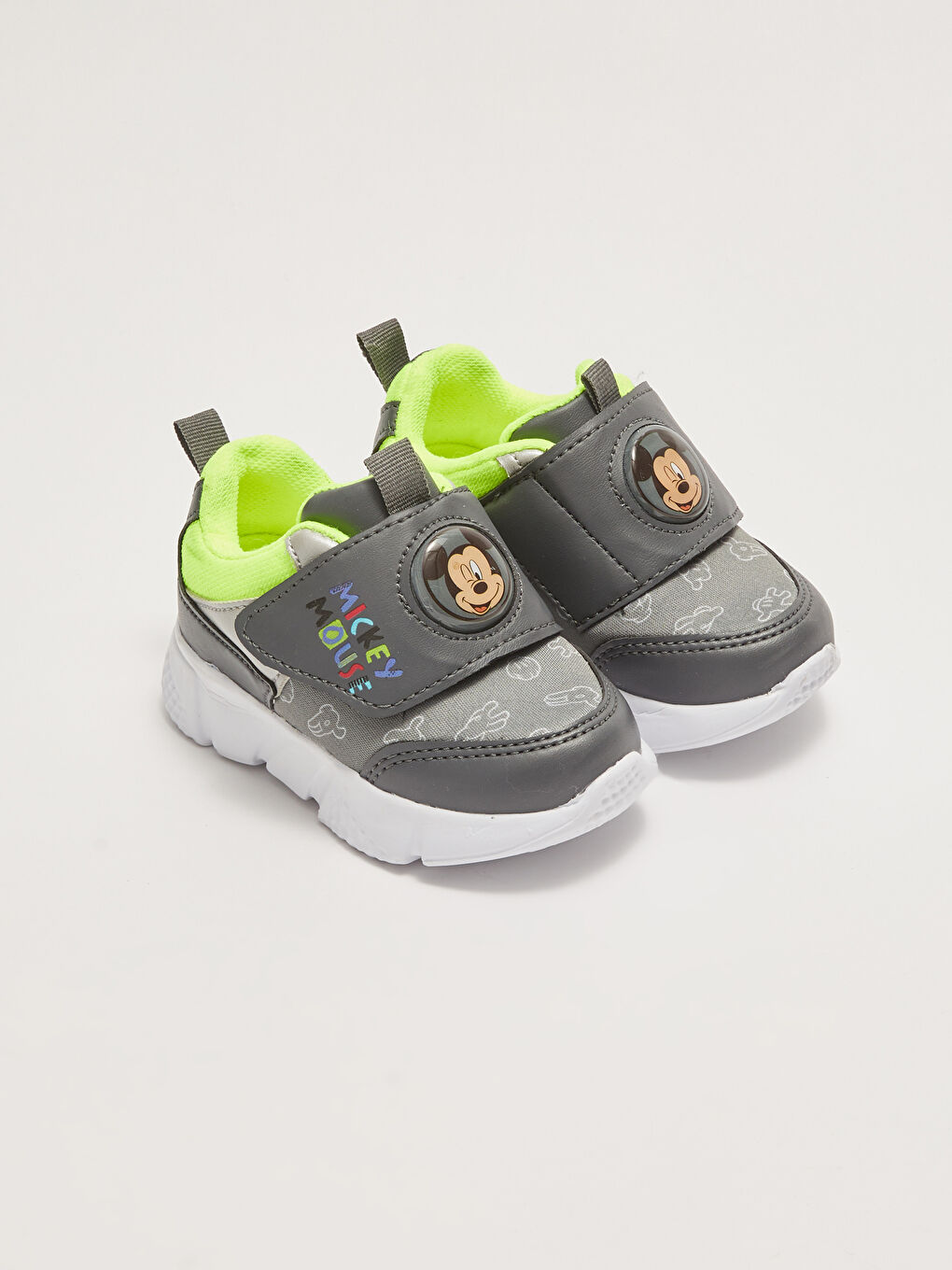 LCW STEPS Mickey Mouse Licensed Lighted Hook and Loop Baby Boy Sports Shoes -S2CM49Z1-RZR