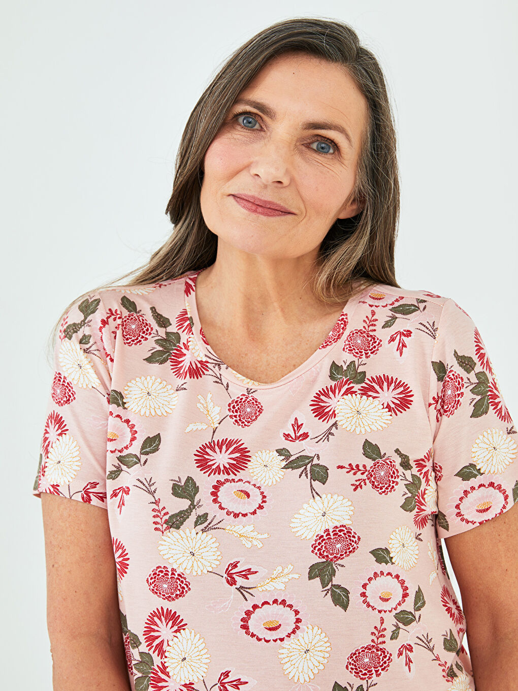 Crew Neck Printed Short Sleeve Women's T-Shirt-1