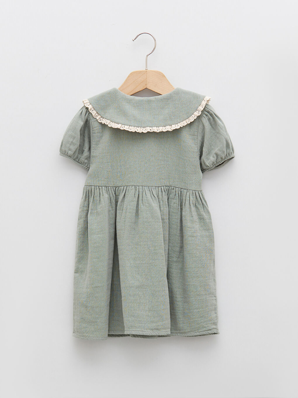 LCW baby Bebe Yaka Kısa Kollu Kız Bebek Elbise -S2CM85Z1-S2X