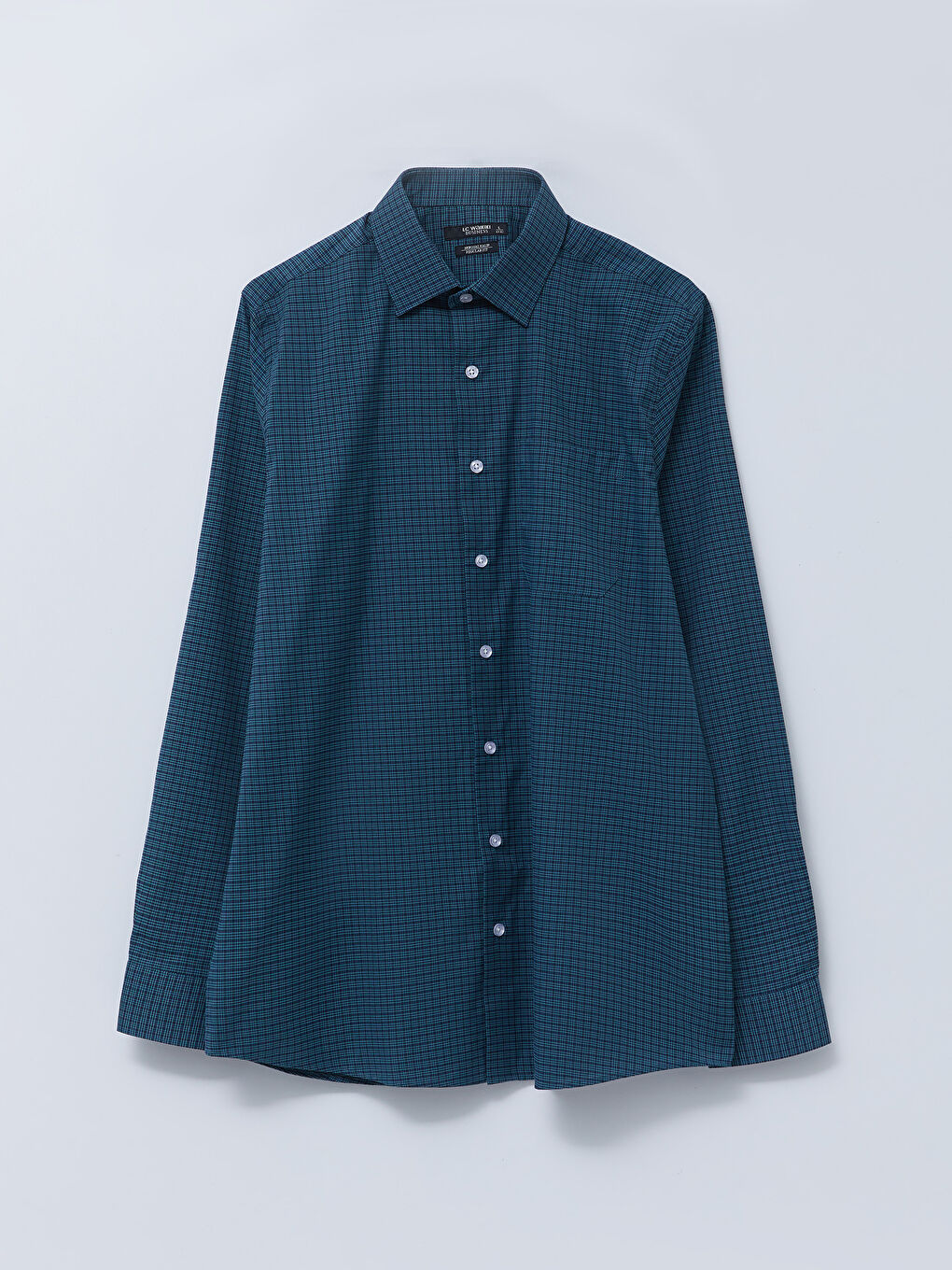 Regular Fit Long Sleeve Plaid Poplin Men's Shirt -S2CM95Z8-LLC
