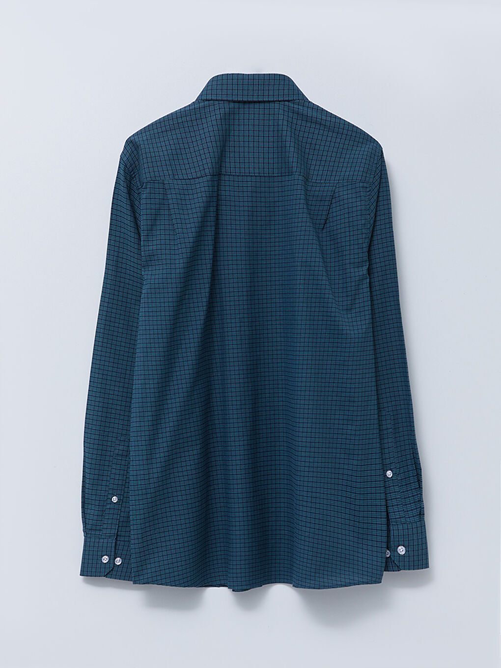 Regular Fit Long Sleeve Plaid Poplin Men's Shirt -S2CM95Z8-LLC