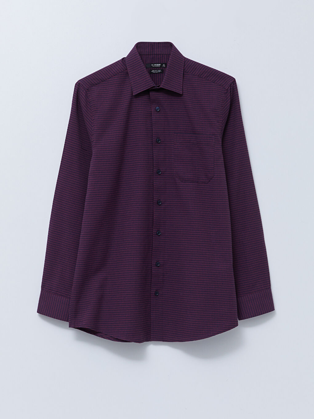 Bordo Regular Fit Uzun Kollu Gabardin Erkek Gömlek-5