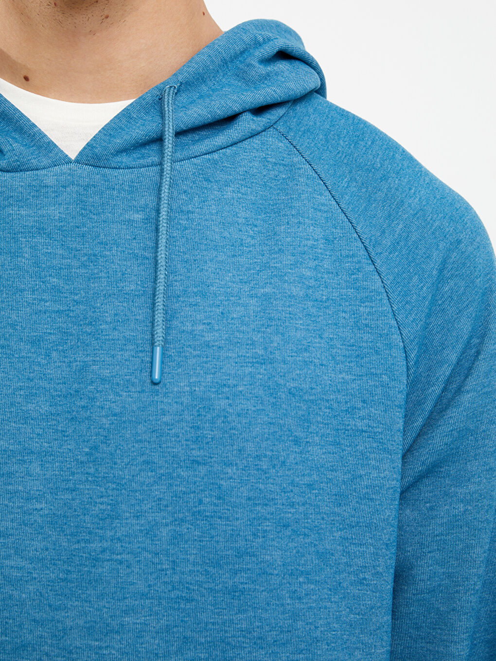 İndigo Uzun Kollu Erkek Hoodie-3