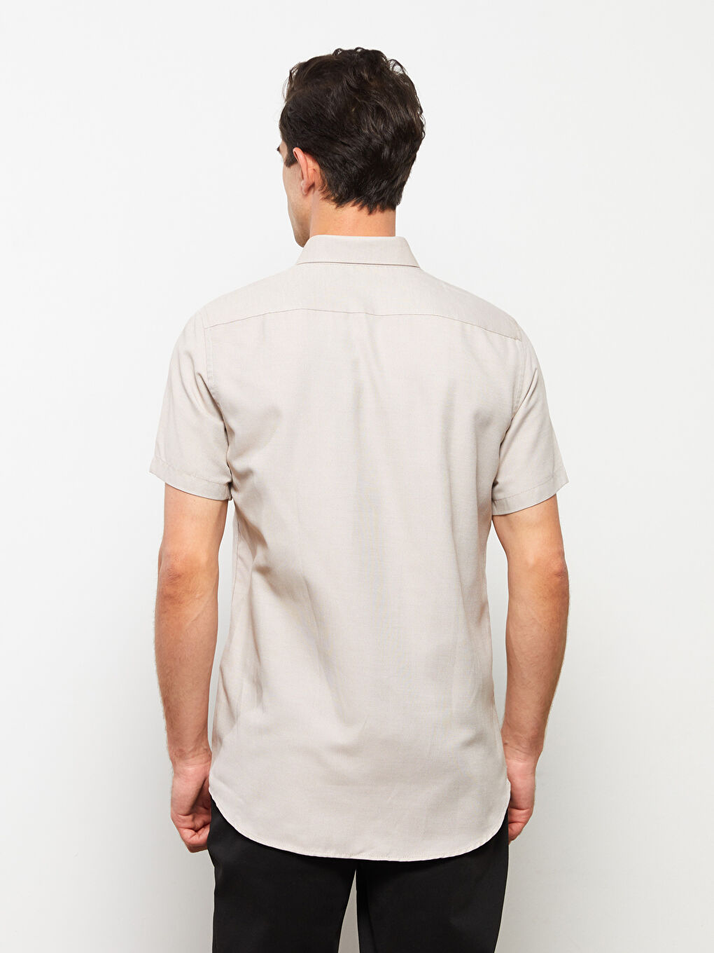 Slim Fit Short Sleeve Oxford Men Shirt-4