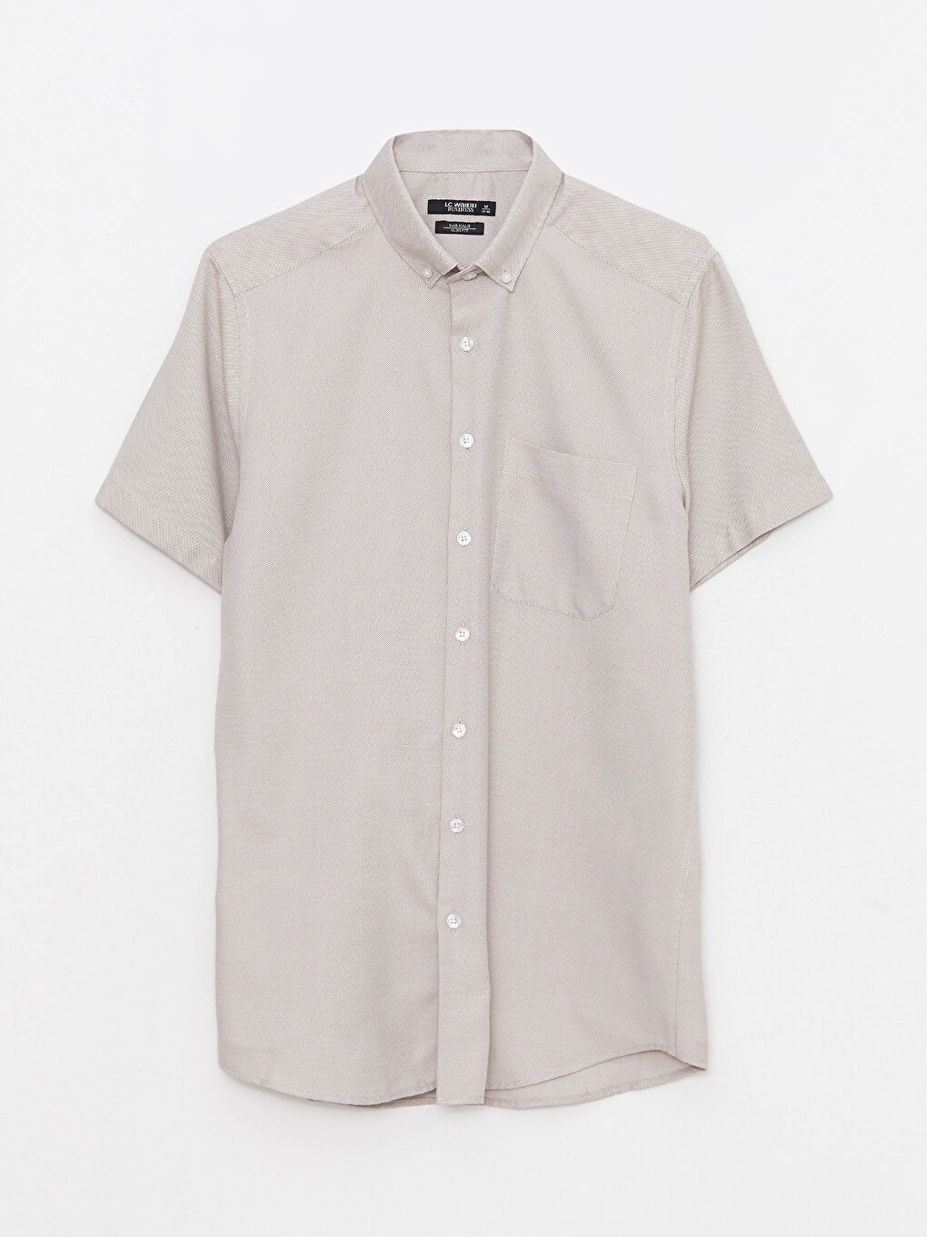 Slim Fit Short Sleeve Oxford Men Shirt-5