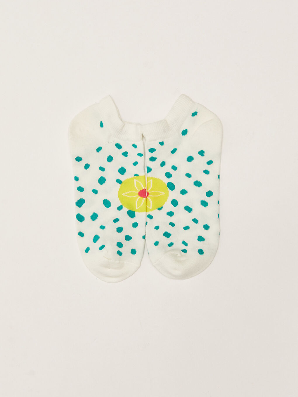 Pembe Desenli Kadın Patik Çorap 3'lü-1