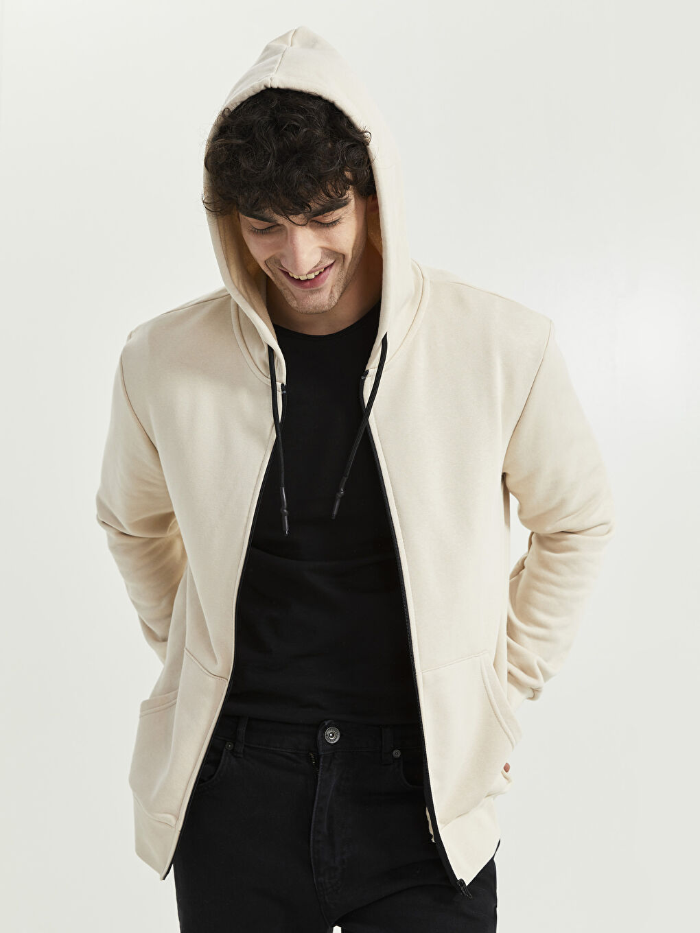 Hooded Long Sleeve Men's Zip-Up Sweatshirt