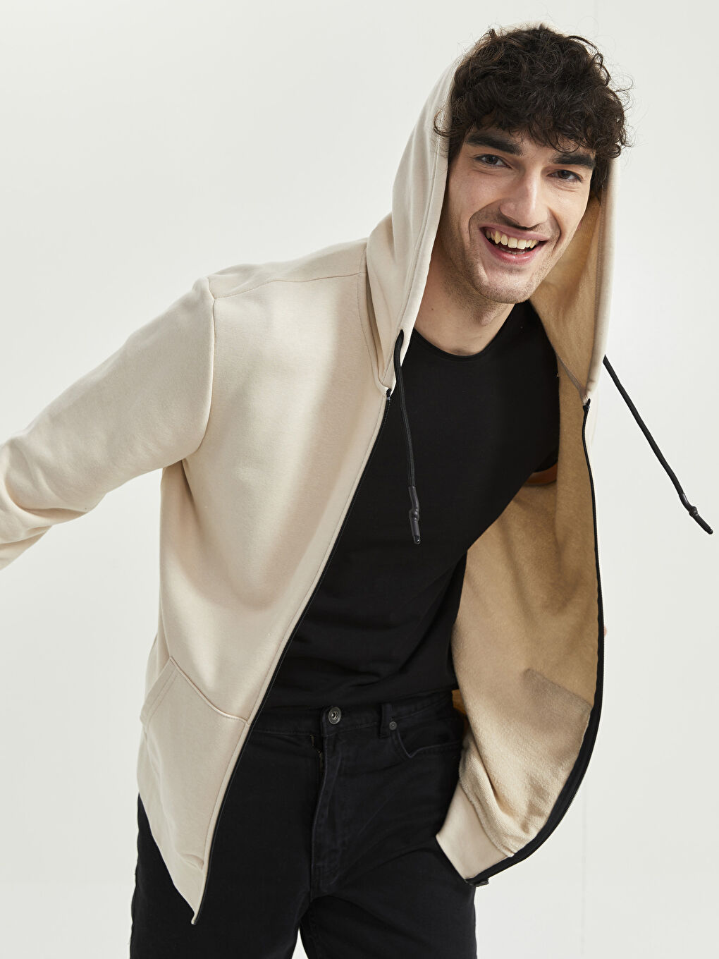 Hooded Long Sleeve Men's Zip-Up Sweatshirt-1