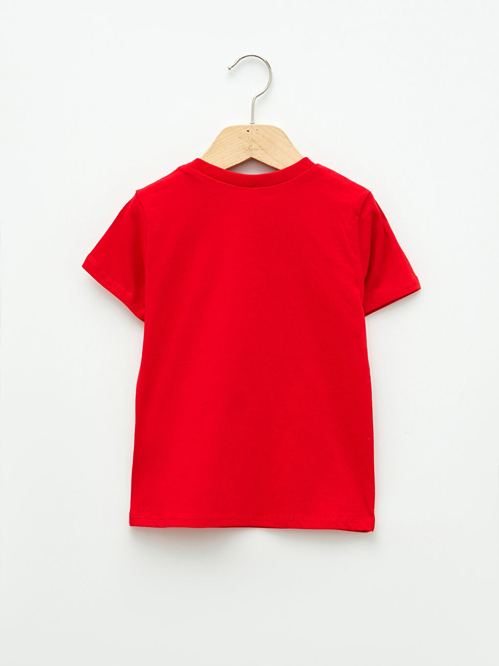 Kırmızı Bisiklet Yaka Kısa Kol Baskılı Pamuklu Erkek Bebek Tişört-1