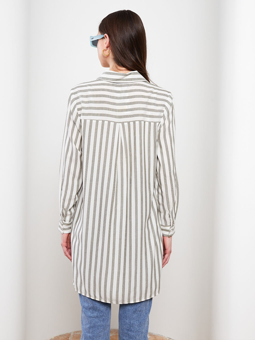Striped Women's Shirt Tunic-5