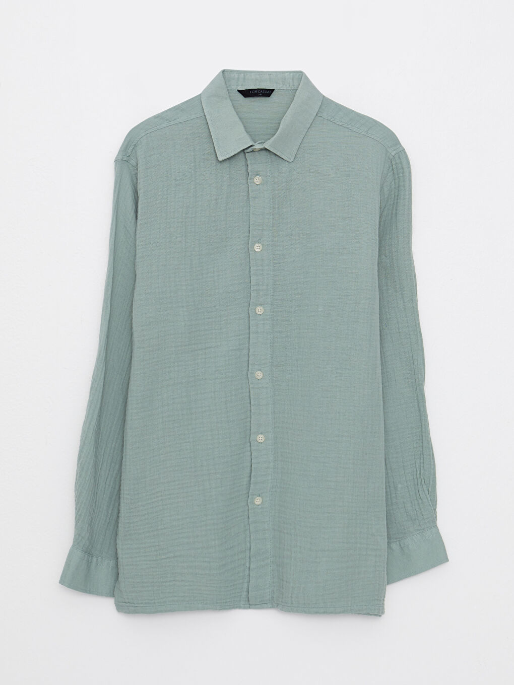 Regular Fit Long Sleeve Poplin Men's Shirt-5