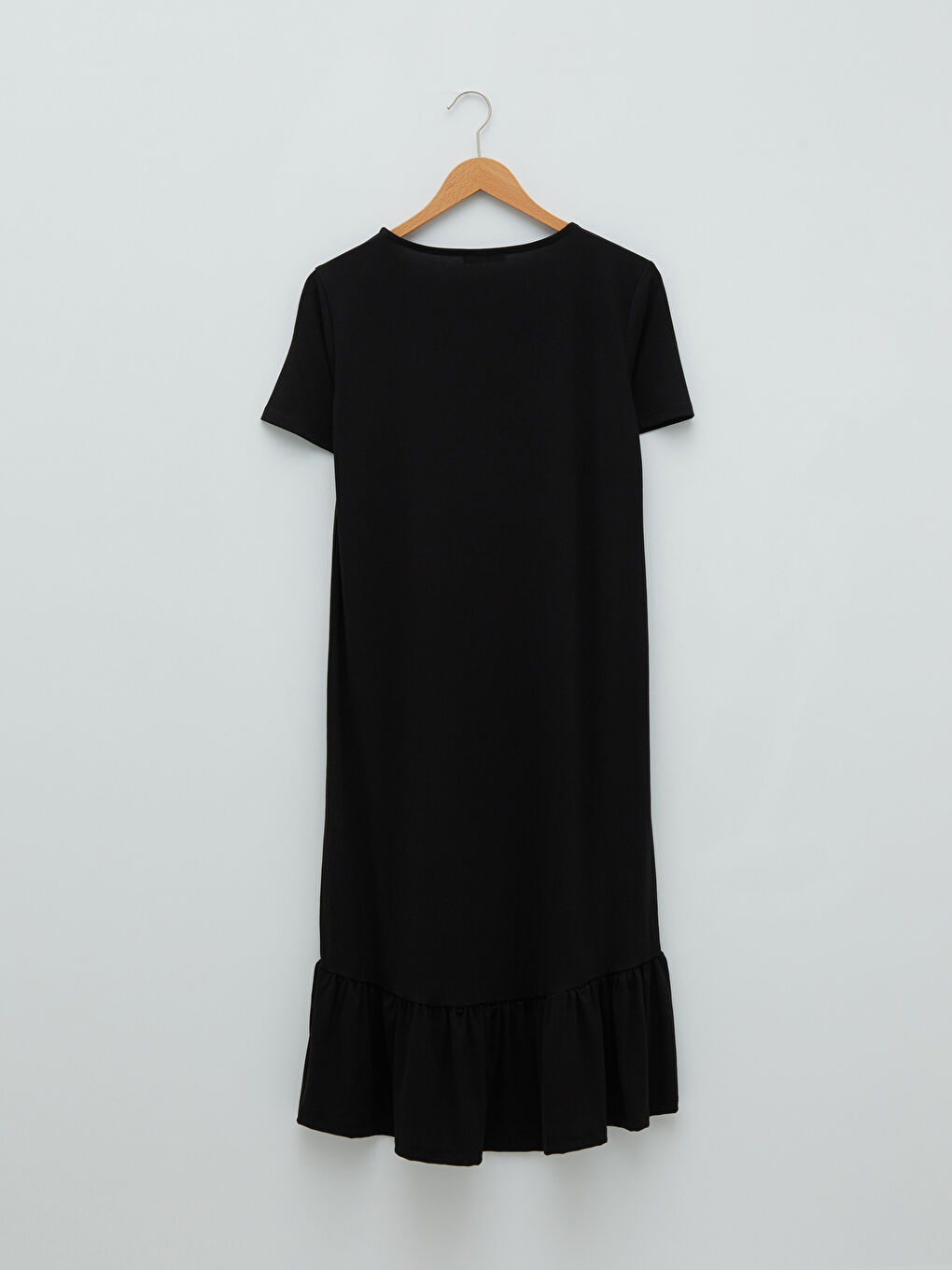 Crew Neck Plain Short Sleeve Women's Dress-5