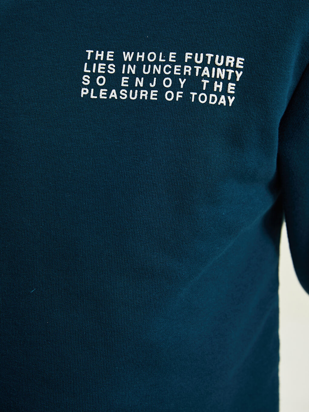 Ерлерге арналған ұзын жең дөңгелек жағалы принтті свитшот-3