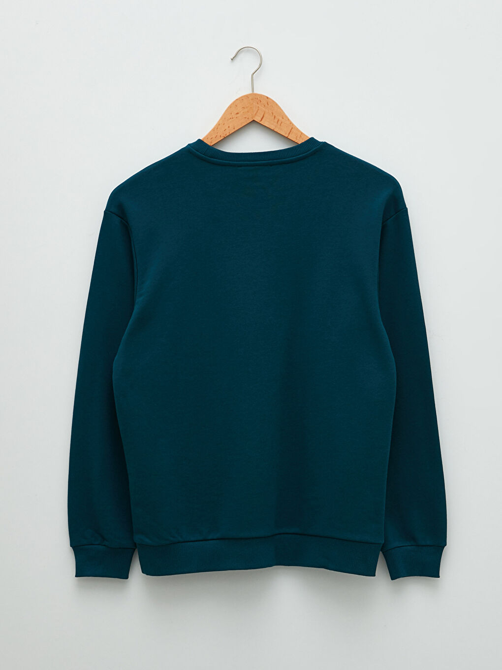 Ерлерге арналған ұзын жең дөңгелек жағалы принтті свитшот-6