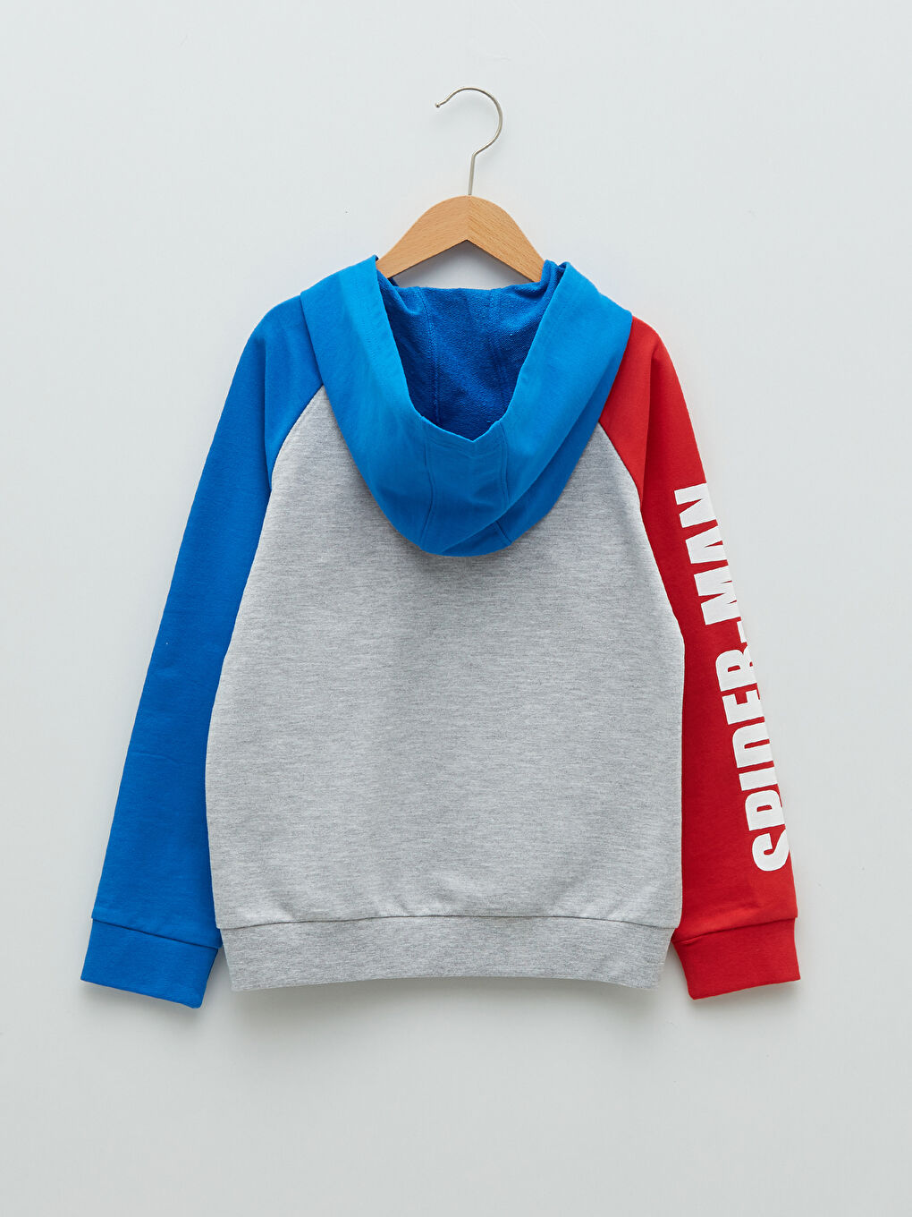 LCW Kids Hooded Spider-Man Printed Long Sleeve Boys Zippered Sweatshirt -S2CN94Z4-LAL
