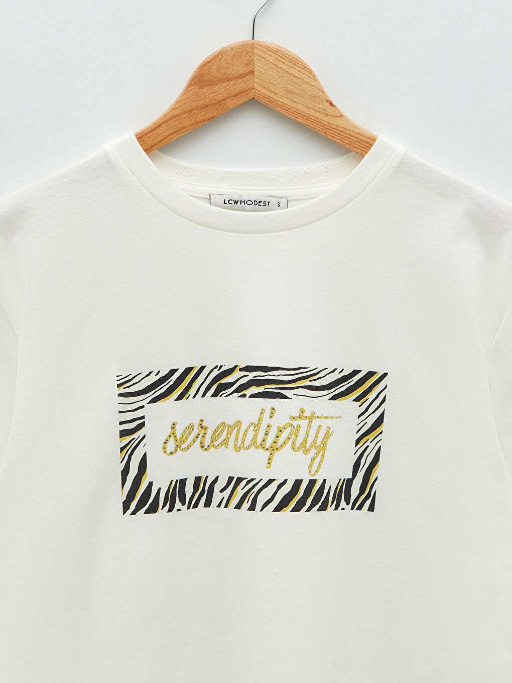 تونيك نسائي برقبة دائرية مطبوع بأكمام قصيرة من القطن-7