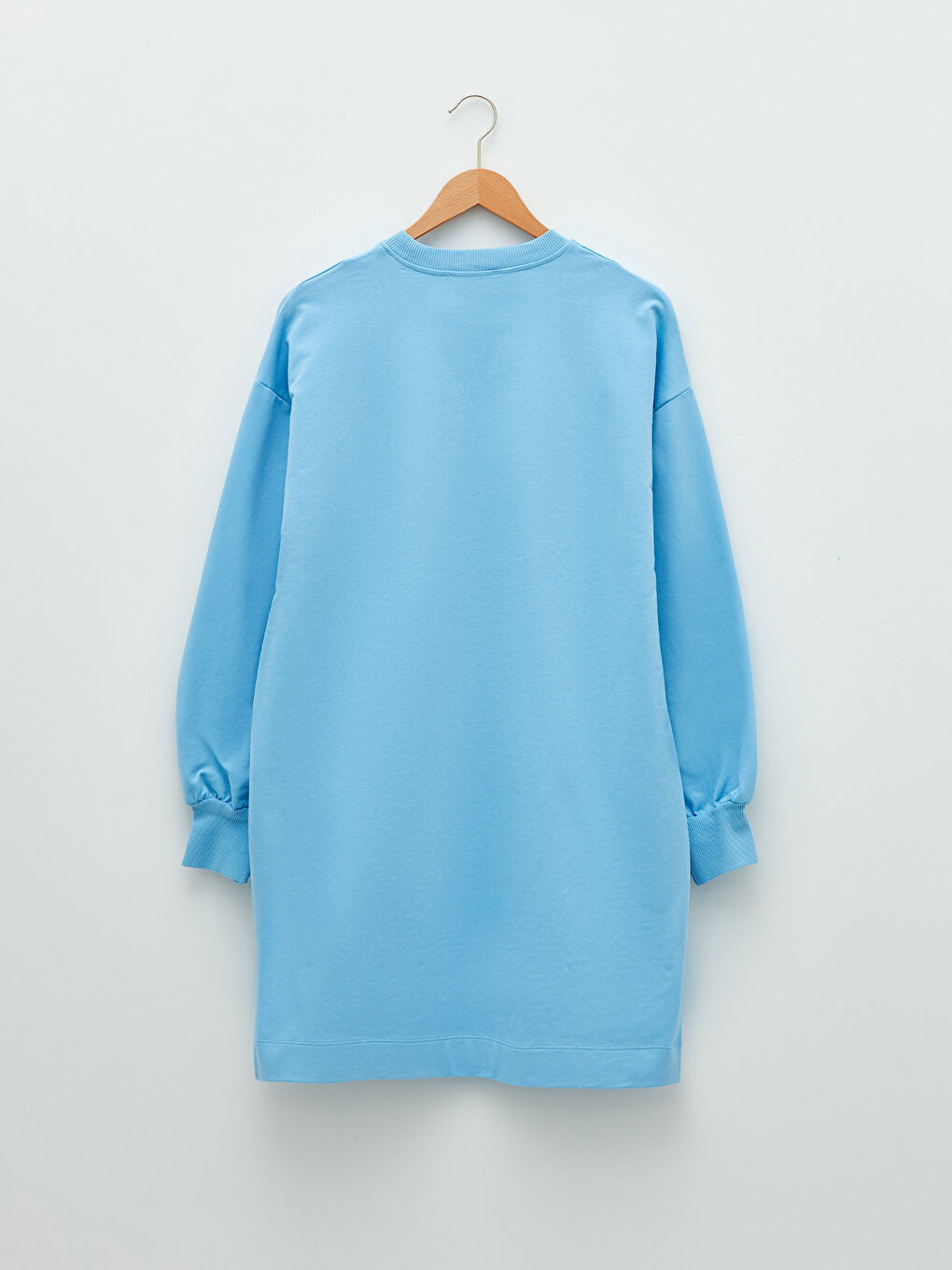 Mavi Bisiklet Yaka Yazı Baskılı Uzun Kollu Oversize Kadın Sweatshirt Tunik-7