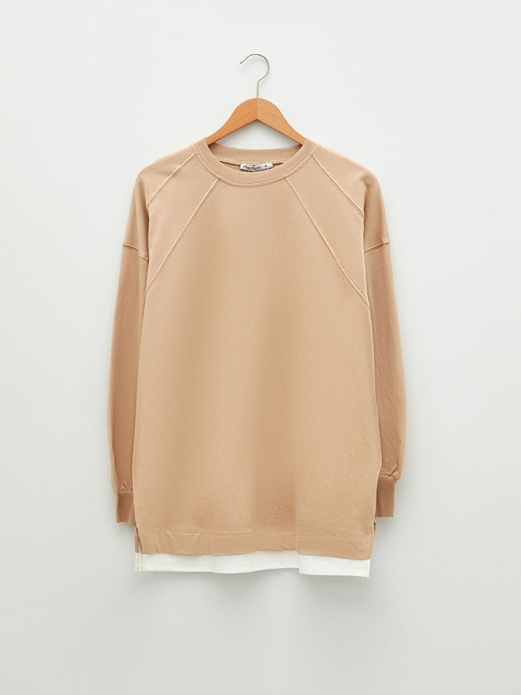 Crew Neck Plain Oversize Women's Sweatshirt Tunic-4