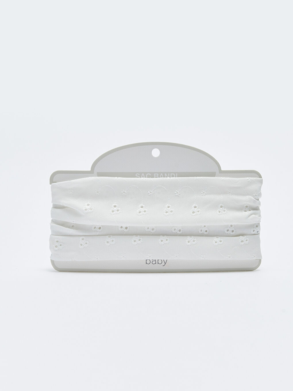 Ekru Kendinden Desenli Kız Bebek Saç Bandı