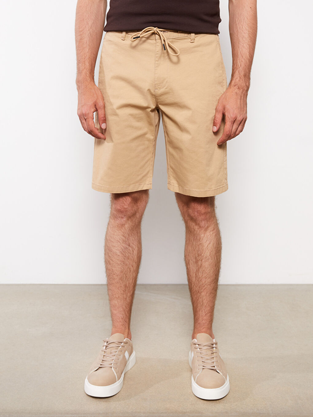 Slim Fit Gabardine Men's Shorts-3