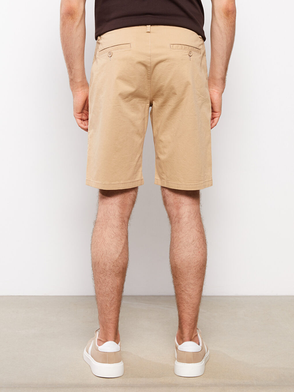 Slim Fit Gabardine Men's Shorts-4