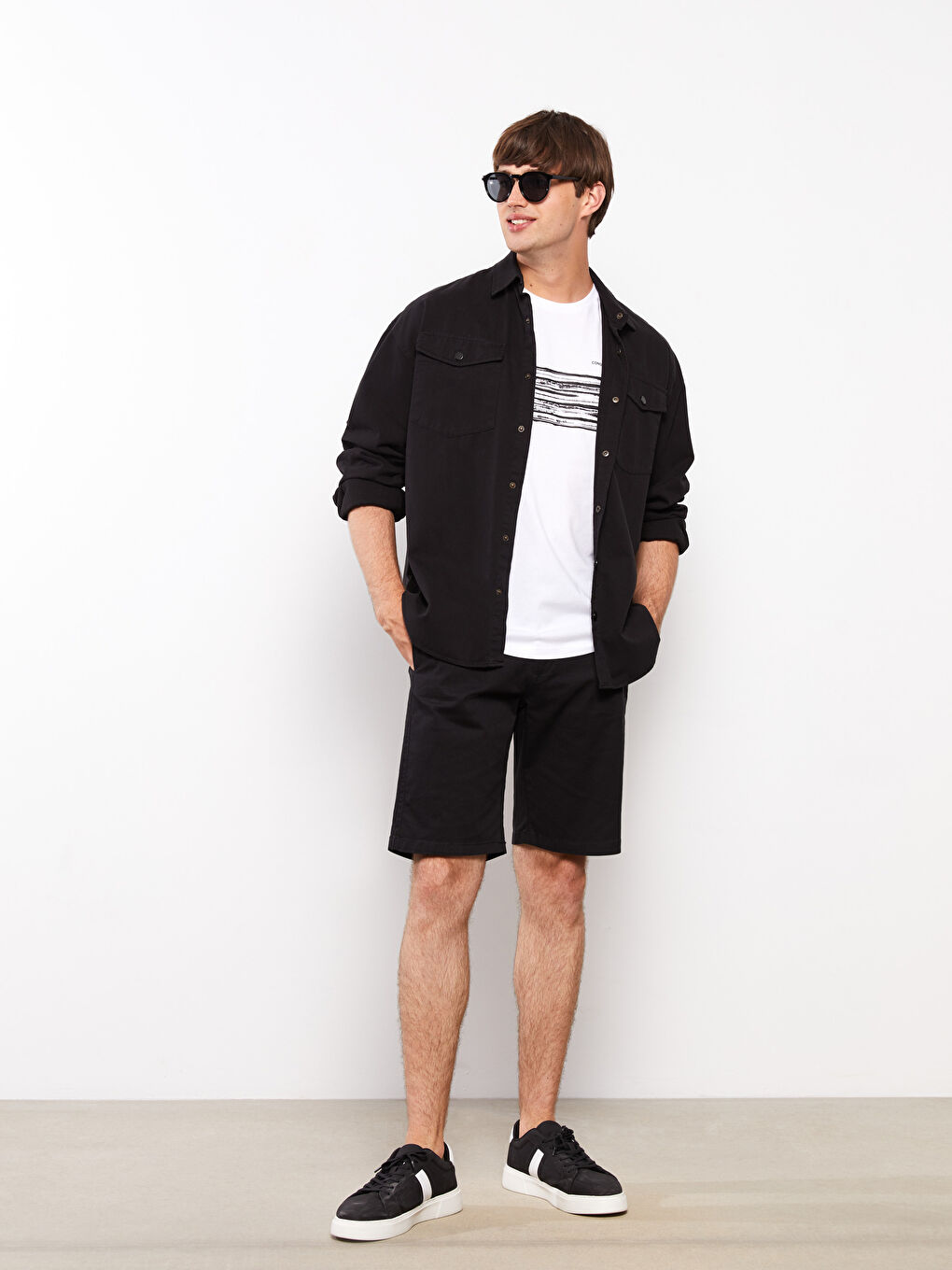 Slim Fit Gabardine Men's Shorts -S2CO71Z8-RQL