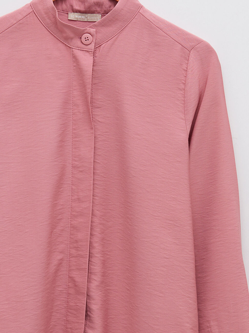 Grandad Collar Plain Long Sleeve Women's Tunic-7