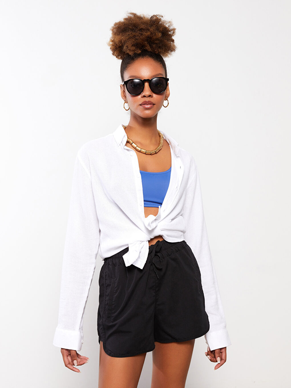 Shorts de Bain à Motifs avec Taille Élastiquée pour Femmes