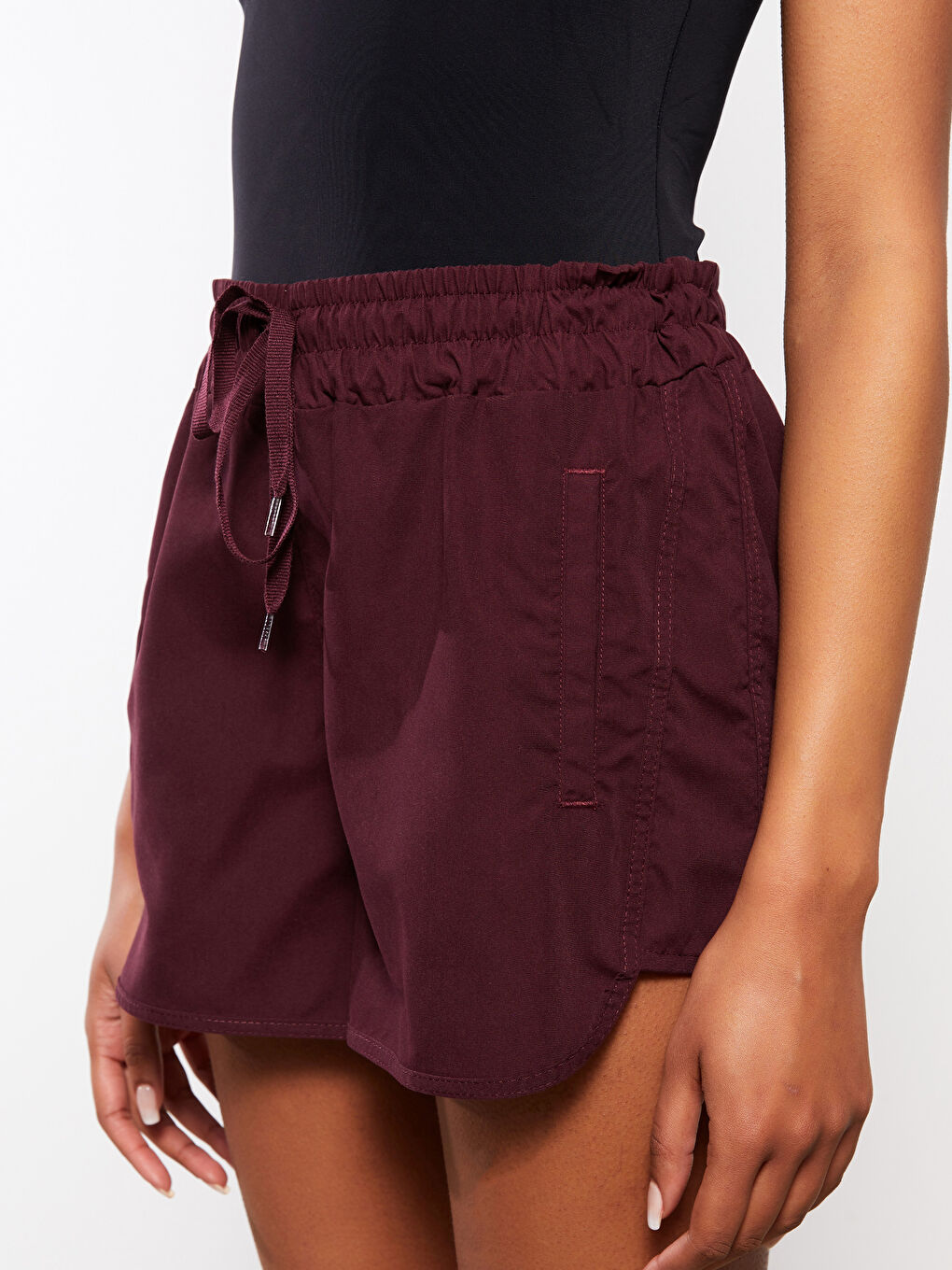 Elasticated Waist Patterned Women's Swimming Shorts-4