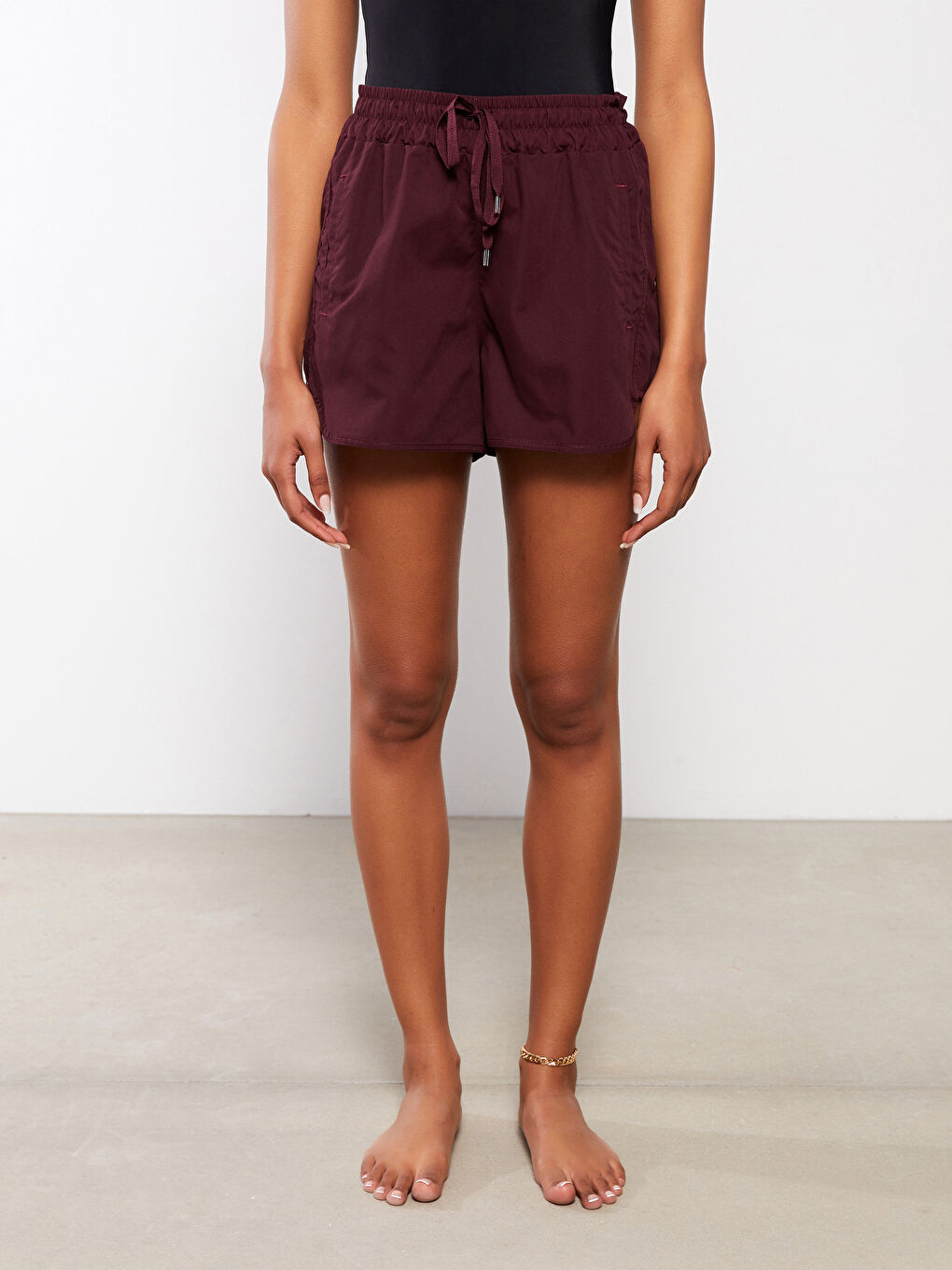 Elasticated Waist Patterned Women's Swimming Shorts-5