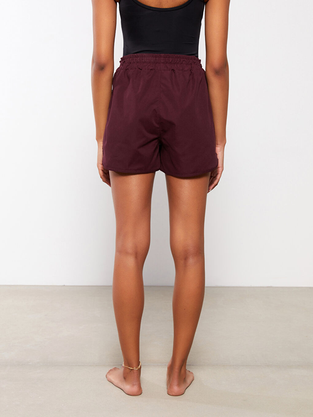 Elasticated Waist Patterned Women's Swimming Shorts-6