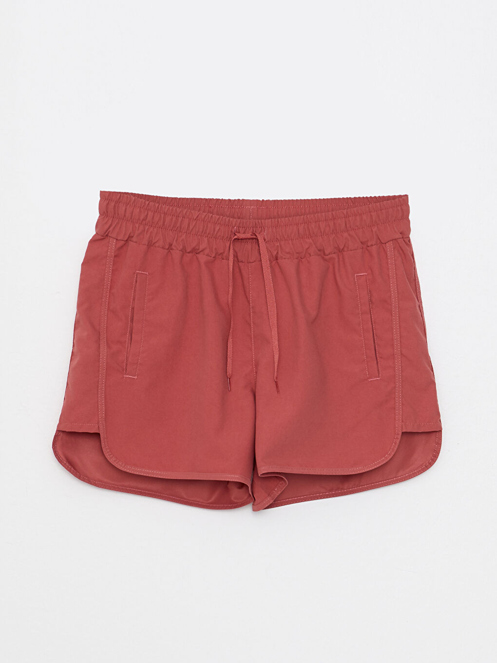 Pembe Beli Lastikli Desenli Kadın Deniz Şortu-7