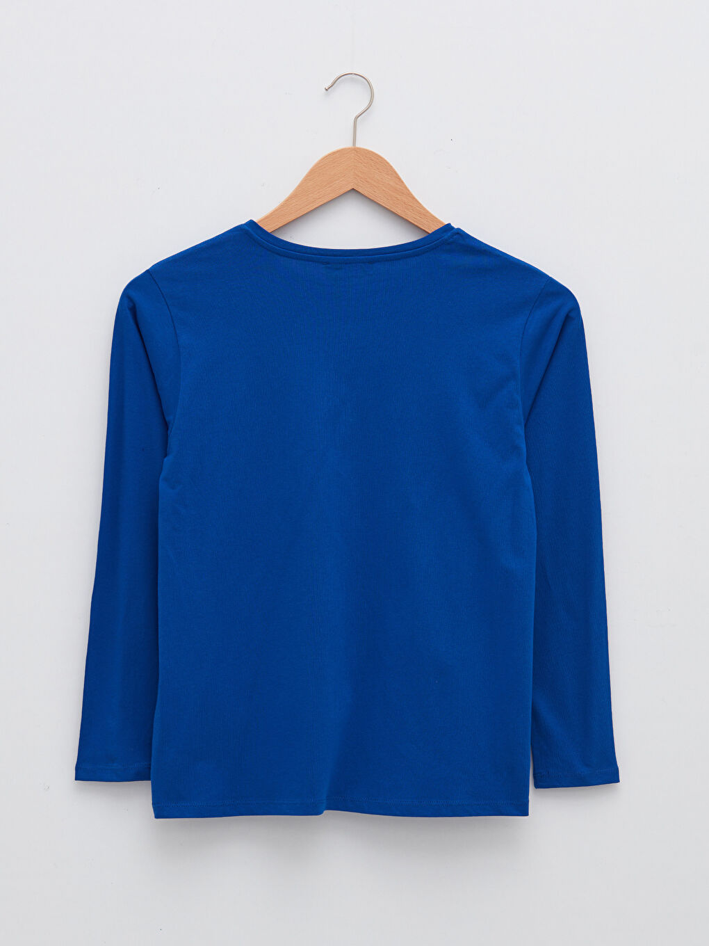 Crew Neck Regular Long Sleeve Cotton Women's T-shirt-6