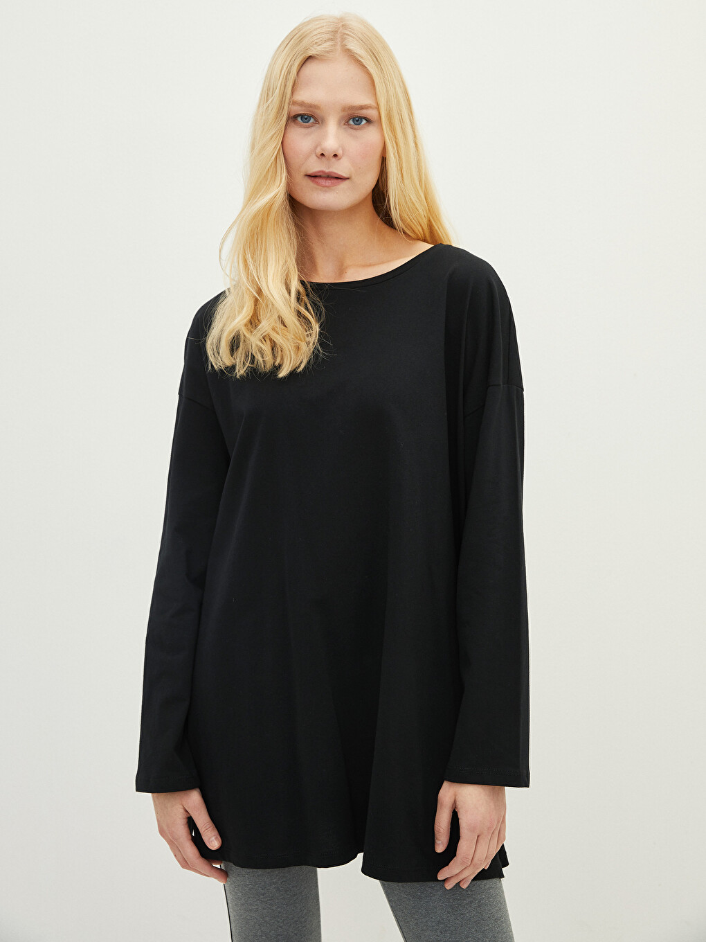 Crew Neck Regular Long Sleeve Cotton Women's T-shirt