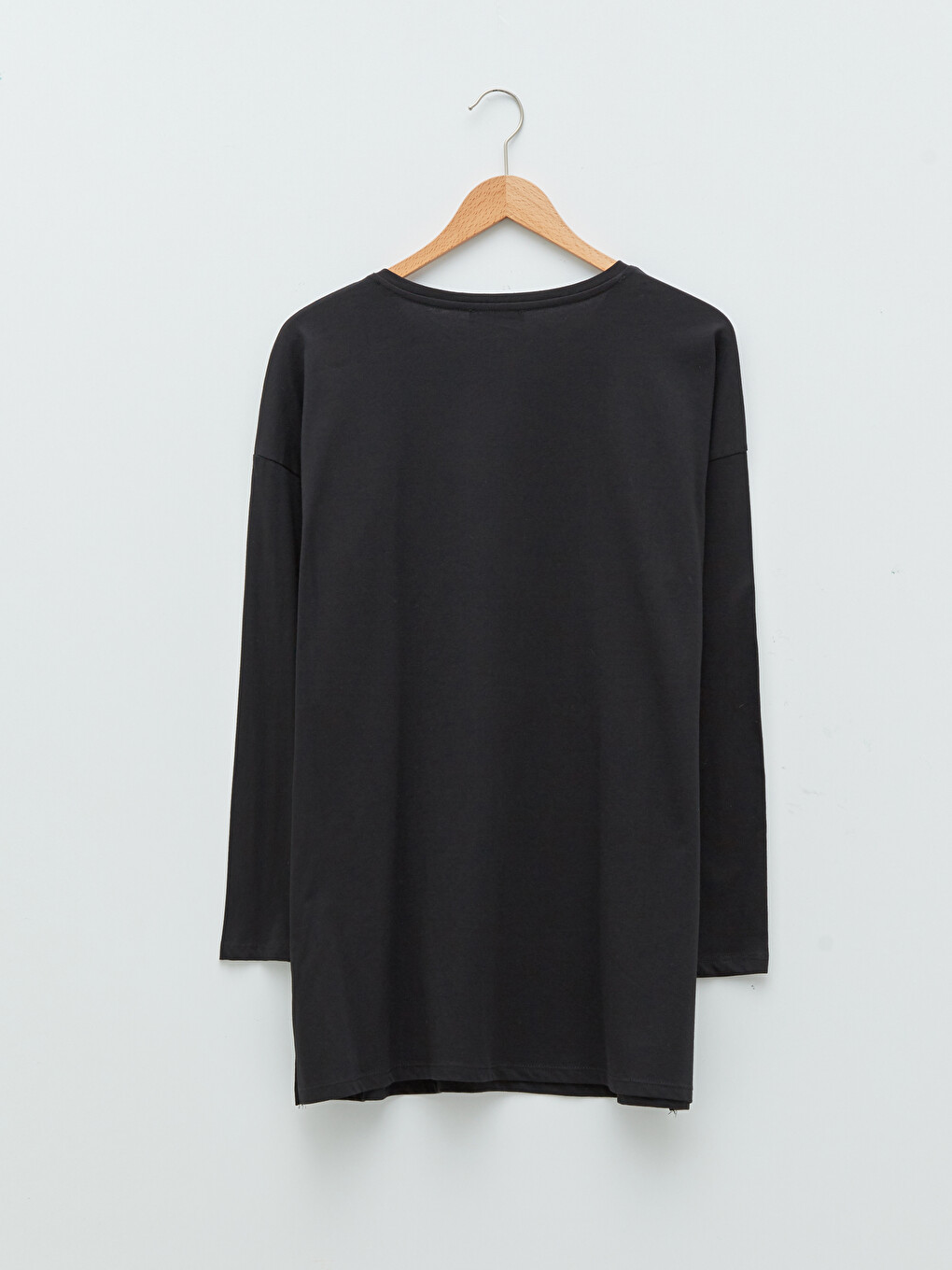 Crew Neck Regular Long Sleeve Cotton Women's T-shirt-6