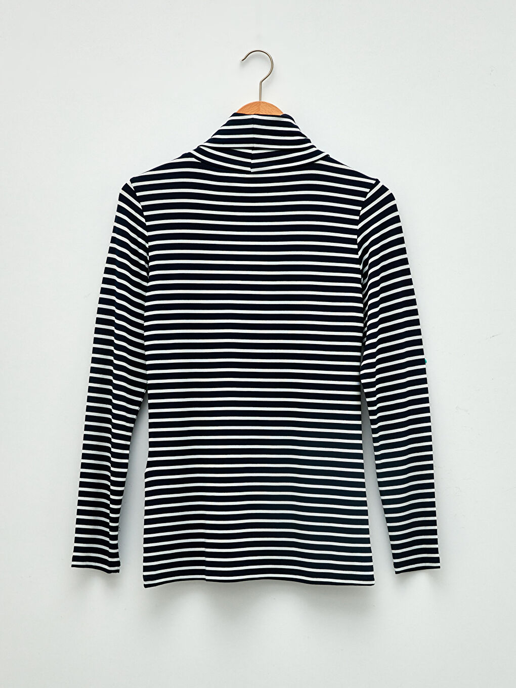 Body cu Guler tip Pâlnie Vărgat și Mânecă Lungă pentru Femei-5