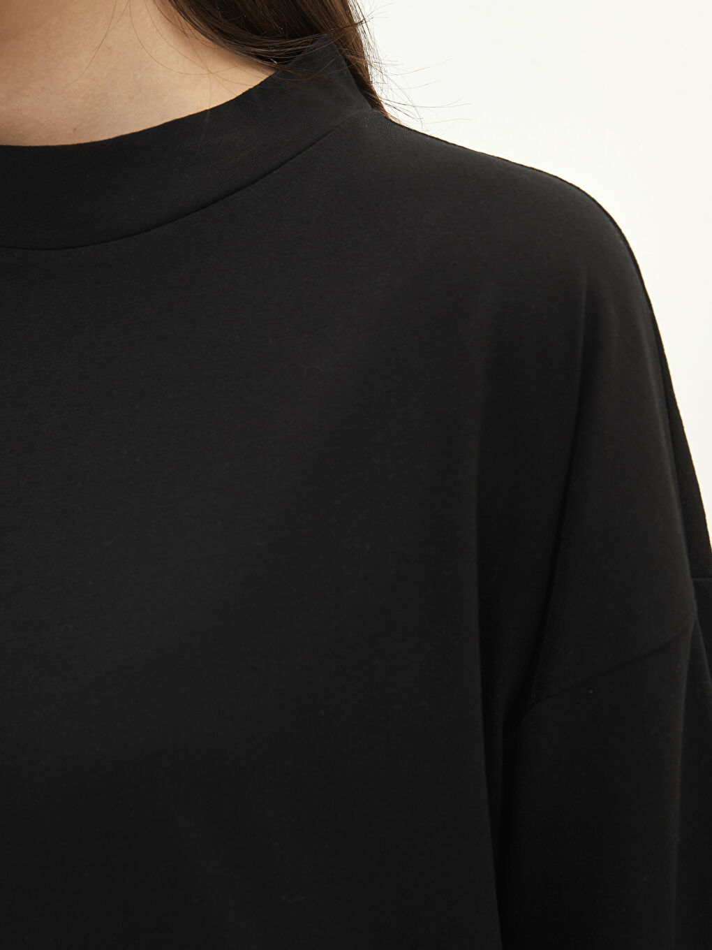 LCWAIKIKI Basic Tunique Surdimensionnée Unie à Col Cheminée pour Femmes -S2CP00Z8-CVL