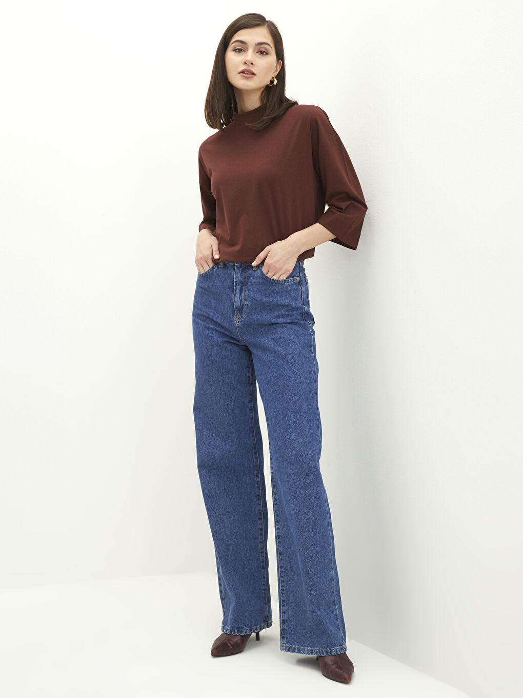 Trichterkragen Schlicht Oversize Tunika für Damen-2