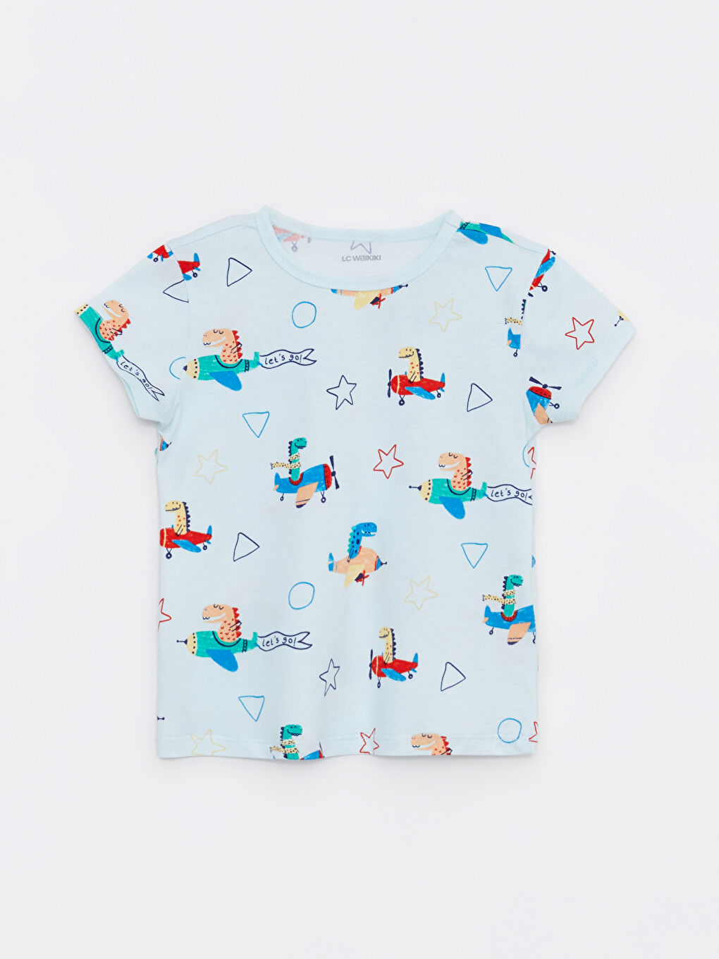 Crew Neck Printed Baby Boy Pajamas Set of 2-1