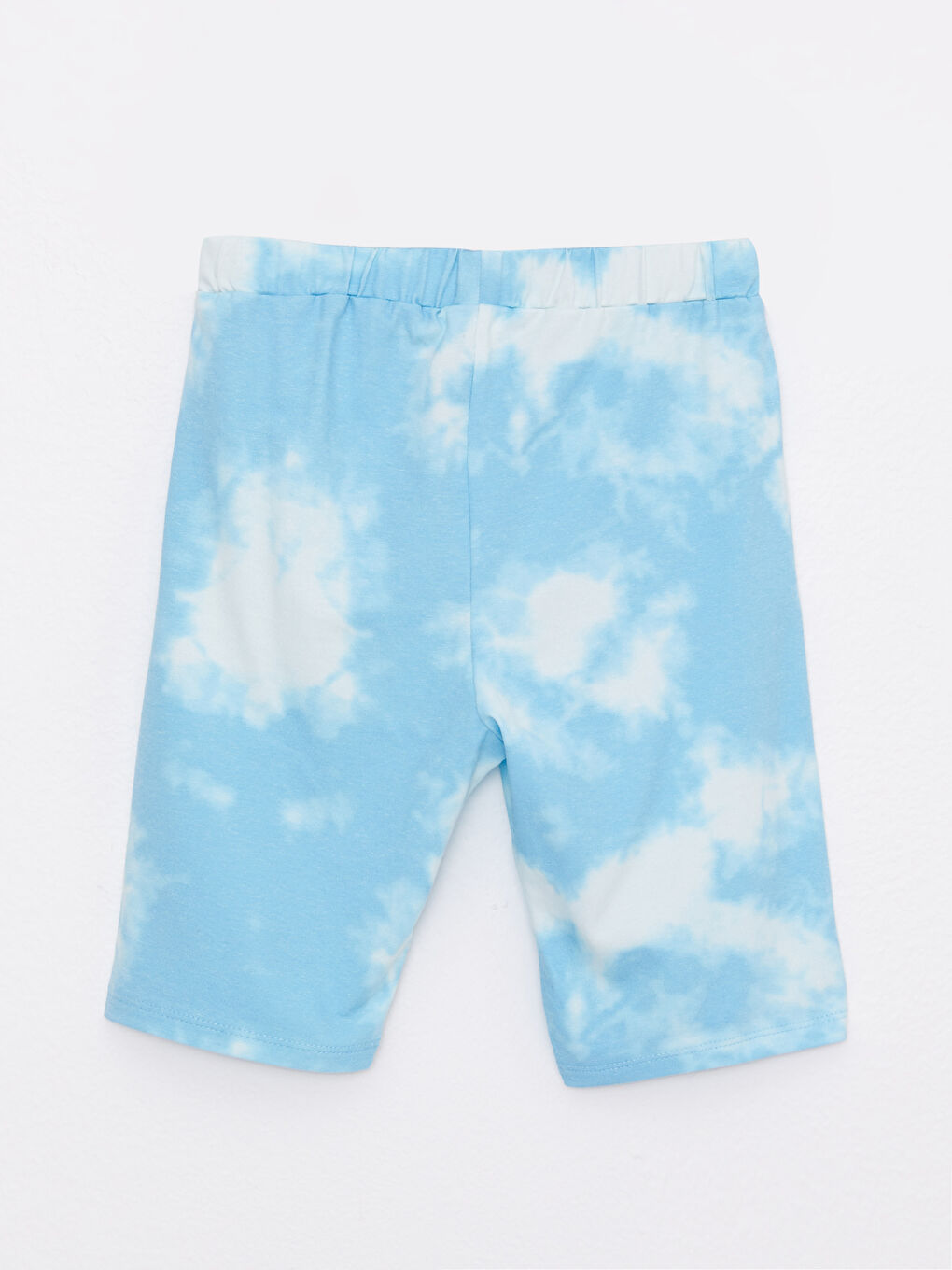 Turkuaz Beli Lastikli Baskılı Kız Çocuk Kısa Tayt-1