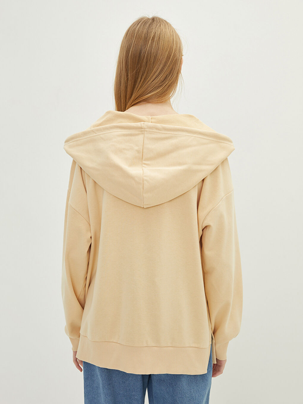 Hooded Plain Long Sleeve Women's Sports Cardigan-5