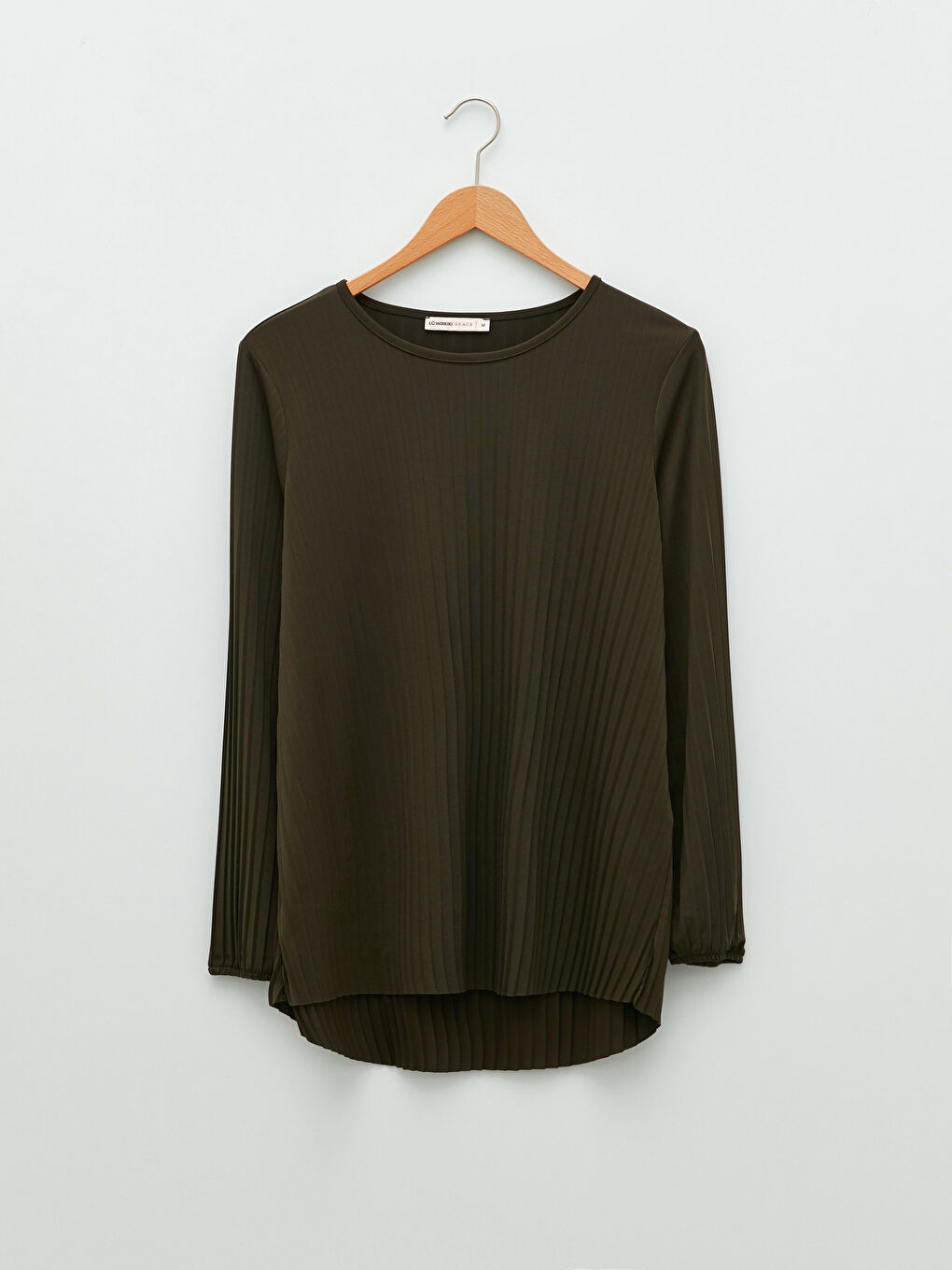 تيشيرت كم طويل سادة بياقة دائرية للسيدات-6