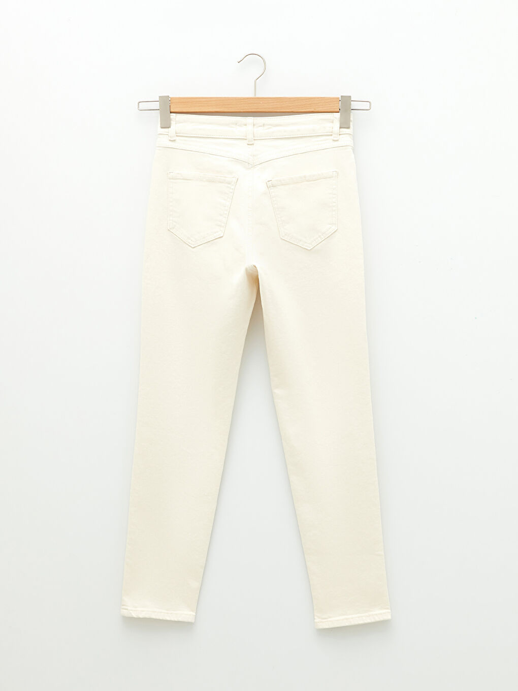 Slim Fit Straight Pocket Detailed Gabardine Fabric Women's Trousers-5