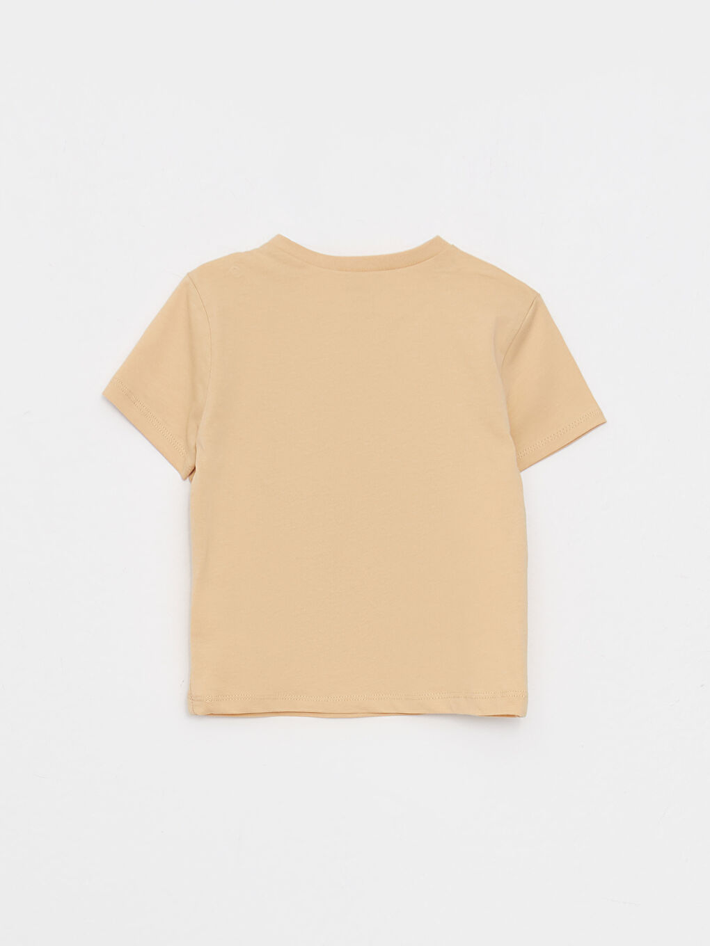 Bej Bisiklet Yaka Kısa Kollu Aslan Kral Baskılı Erkek Bebek Tişört ve Şort 2'li Takım-2