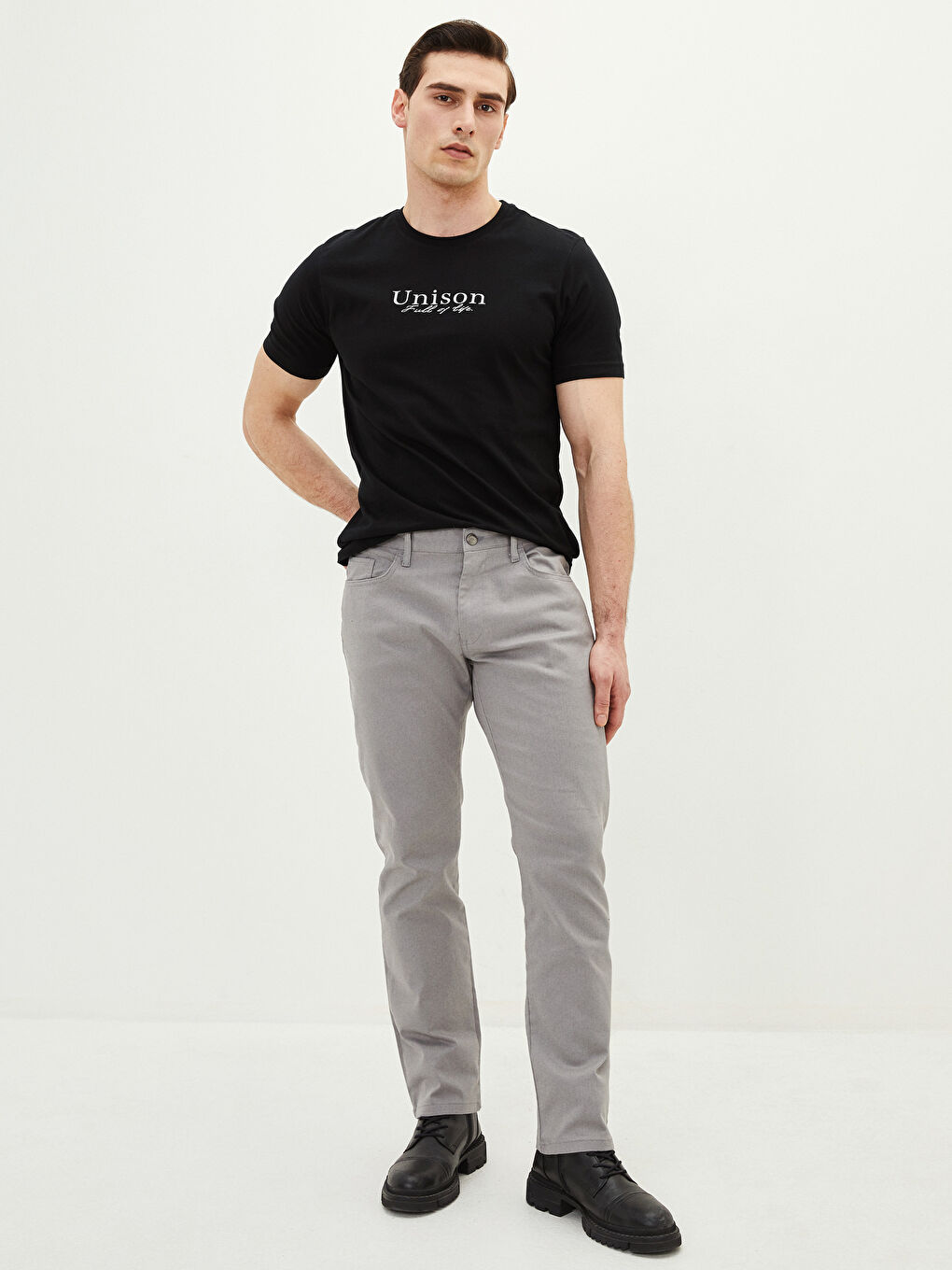 Gri Slim Fit Erkek Pantolon