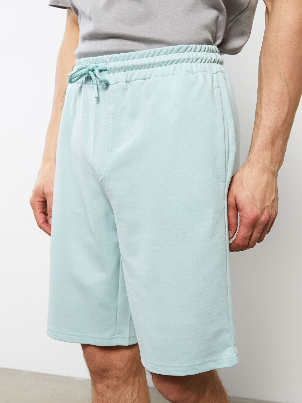 Turkuaz Standart Kalıp Örme Erkek Şort-3