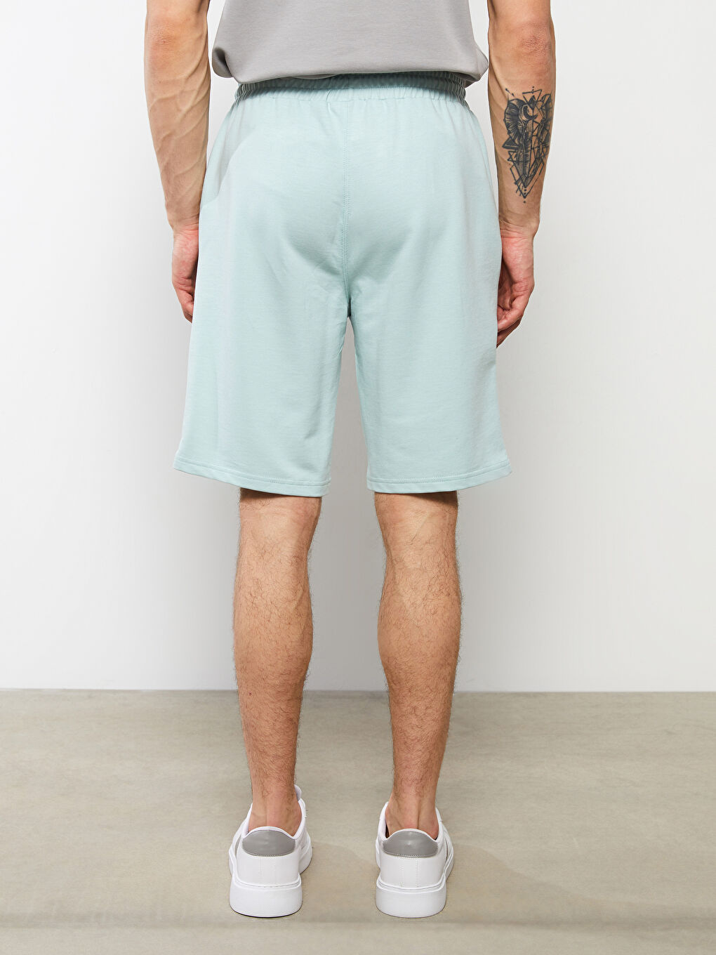 Turkuaz Standart Kalıp Örme Erkek Şort-4